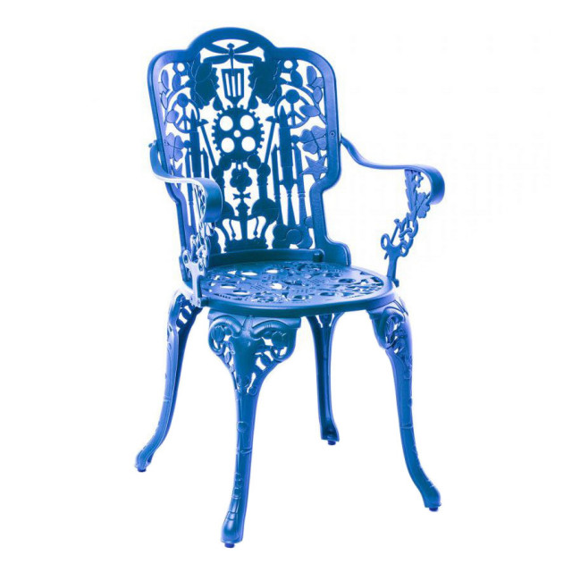 Scaun dining albastru din aluminiu Ale Industry Collection Seletti