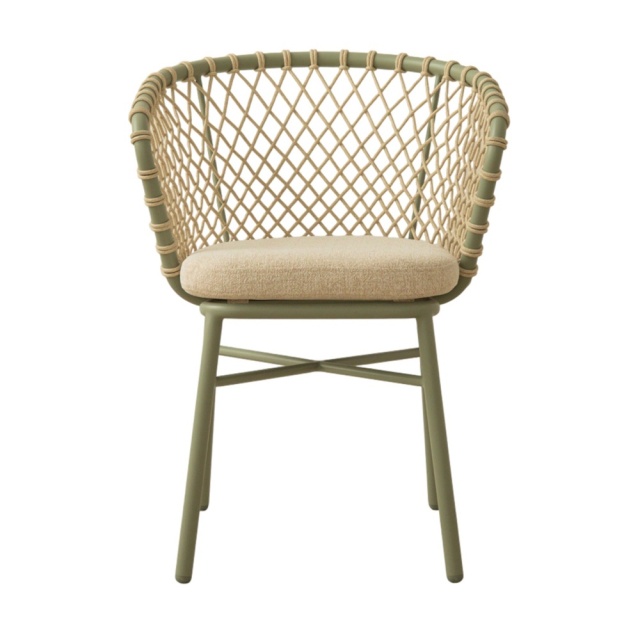 Scaun dining exterior bej din textil Canar Besolux