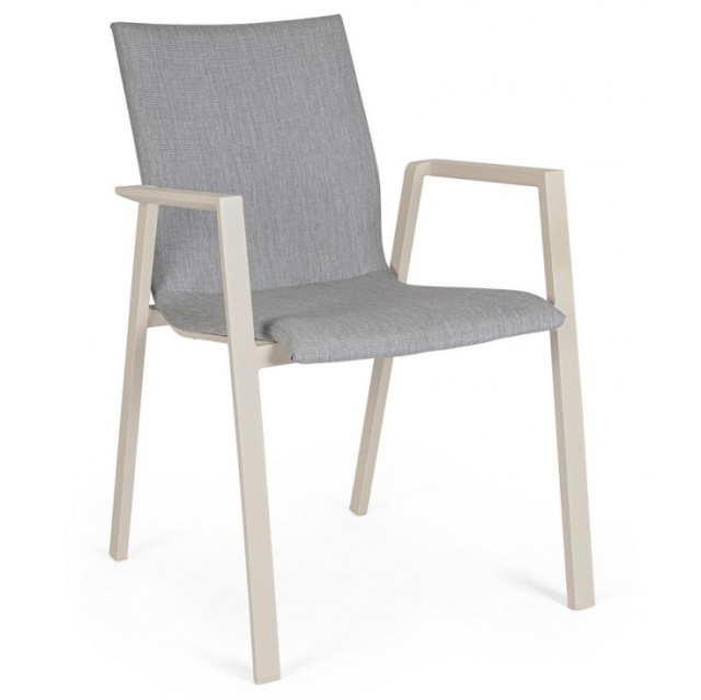 Scaun dining exterior gri din metal Odeon Bizzotto