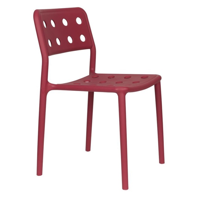 Scaun dining exterior rosu din plastic Serra The Home Collection