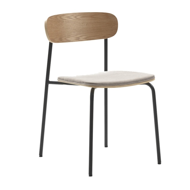 Scaun dining grej/negru din textil Adriana The Home Collection