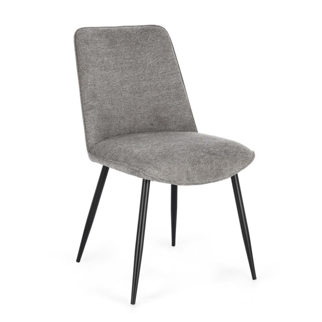 Scaun dining gri/negru din textil Cora Bizzotto