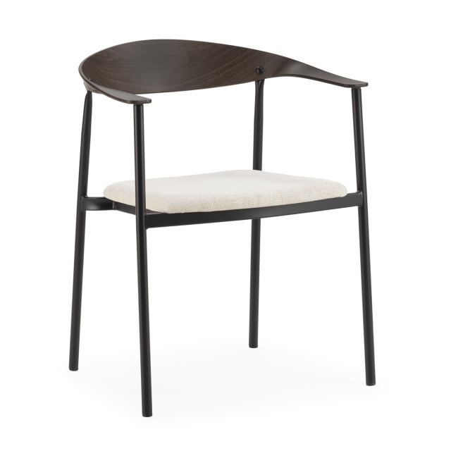 Scaun dining negru/alb din metal Orin Thai Natura