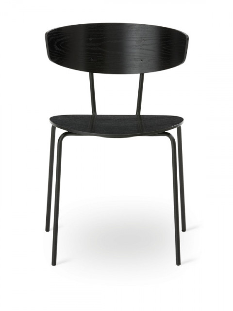 Scaun dining negru din lemn Herman Ferm Living