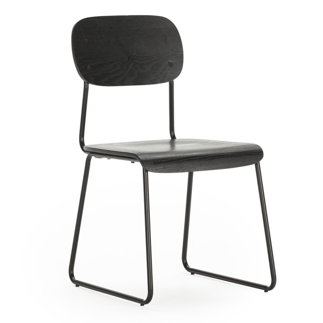 Scaun dining negru din metal Aira The Home Collection