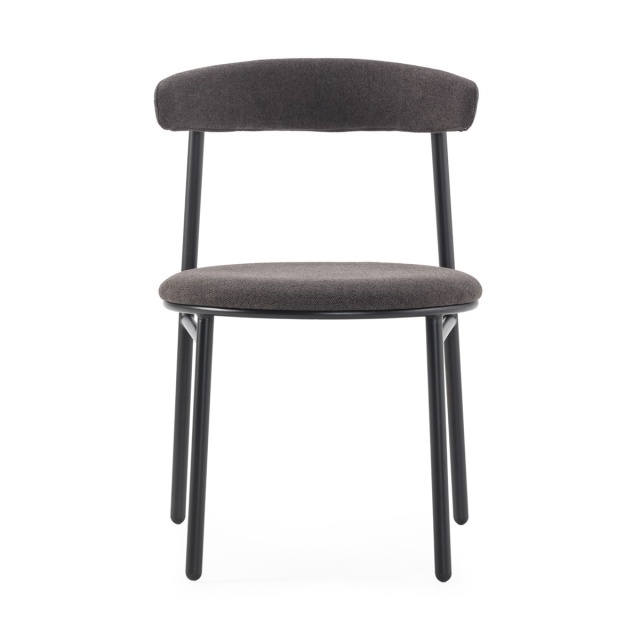 Scaun dining negru din textil Remo Thai Natura