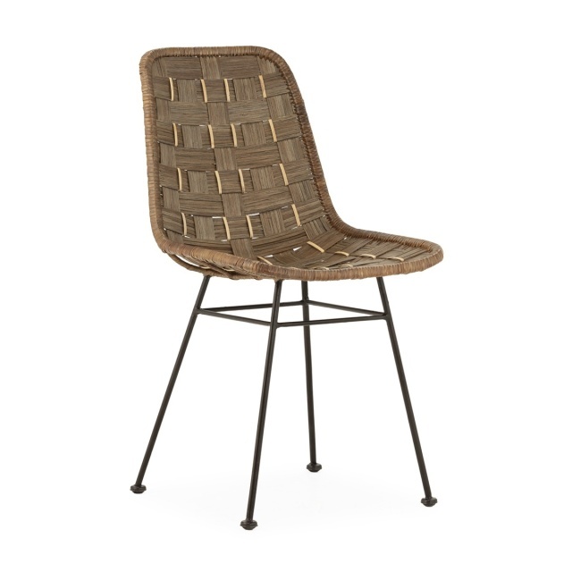 Scaun dining negru/maro din lemn Henry Thai Natura