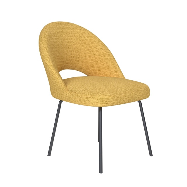 Scaun dining ocru din textil Mick The Home Collection