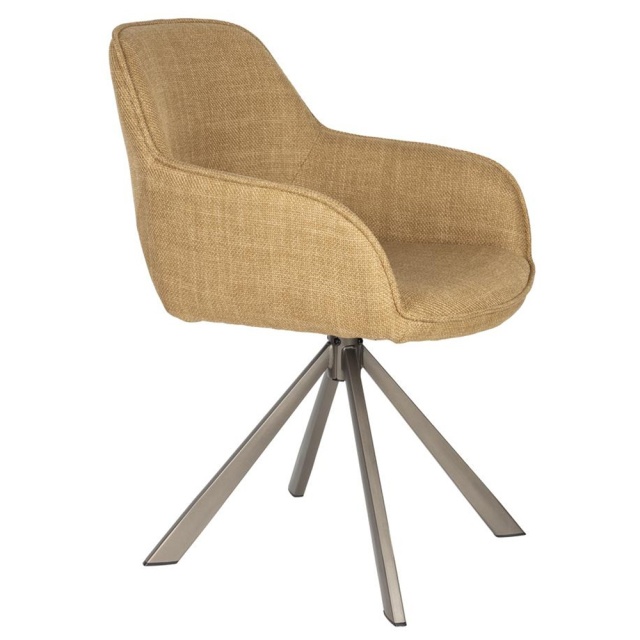 Scaun dining ocru din textil Toye The Home Collection