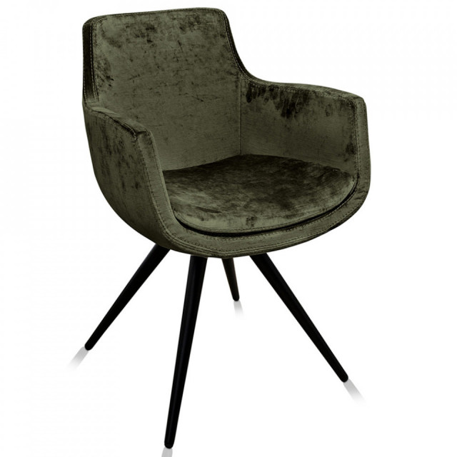 Scaun dining verde padure din bumbac Hoxton Versmissen