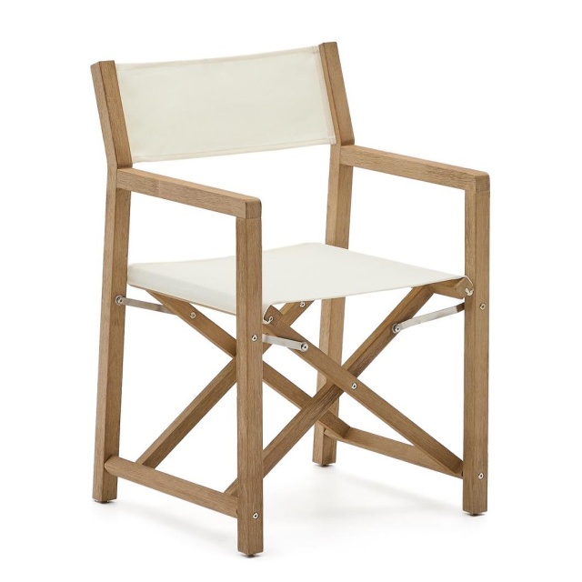 Scaun pliabil exterior alb din textil Vilara Kave Home