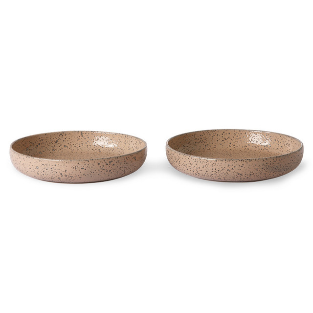 Set 2 farfurii adanci grej din ceramica 22 cm Goot HKliving