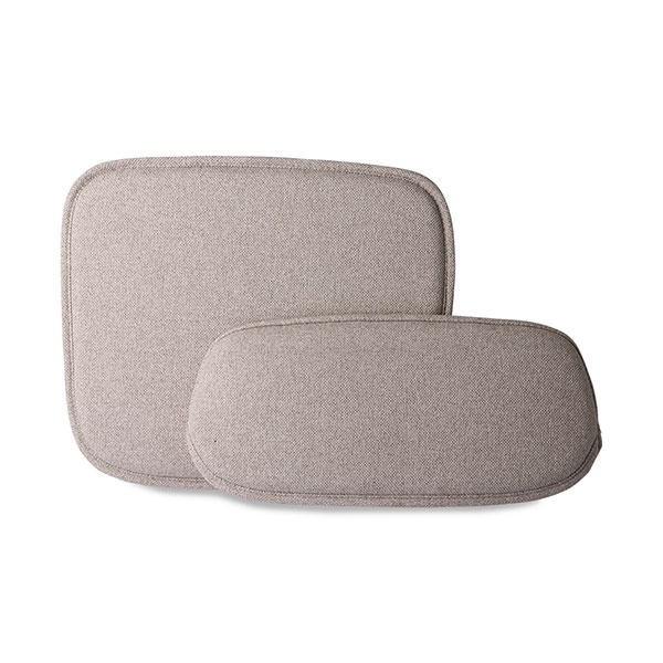 Set 2 perne pentru sezut si spatar scaun bar gri din fibre naturale Pebble HKliving