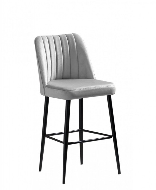 Set 2 scaune bar gri/negre din textil Vento The Home Collection