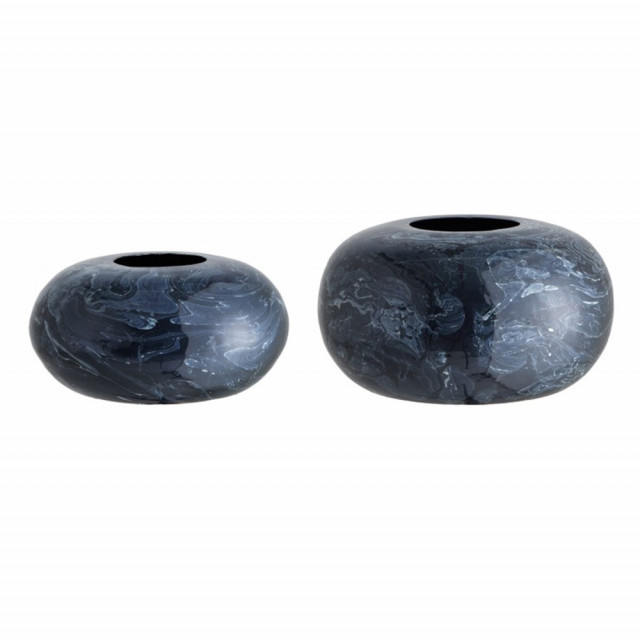 Set 2 vaze decorative negre din fier Stone The Home Collection