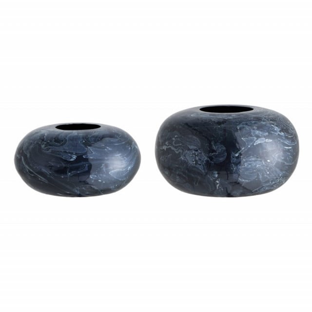 Set 2 vaze decorative negre din metal Stone The Home Collection