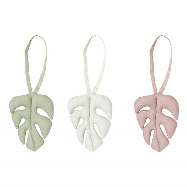 Set 3 decoratiuni suspendabile multicolore din bumbac organic Monstera Lorena Canals