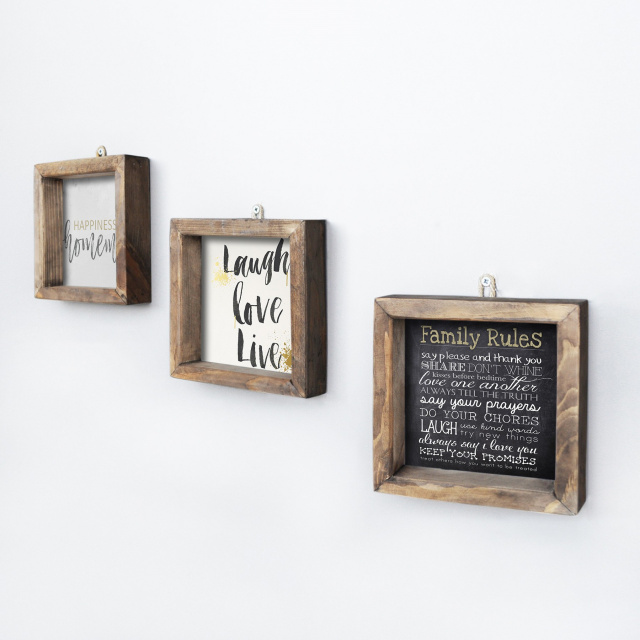 Set 3 tablouri multicolore 15x15 cm Message The Home Collection
