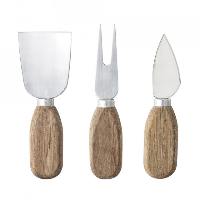 Set 3 ustensile pentru branzeturi din lemn de salcam si metal Lisamai Bloomingville