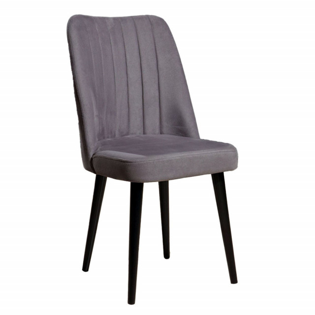 Set 4 scaune dining gri/negru din textil Vega The Home Collection