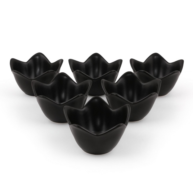 Set 6 boluri pentru aperitive negre din ceramica 270 ml Lily The Home Collection