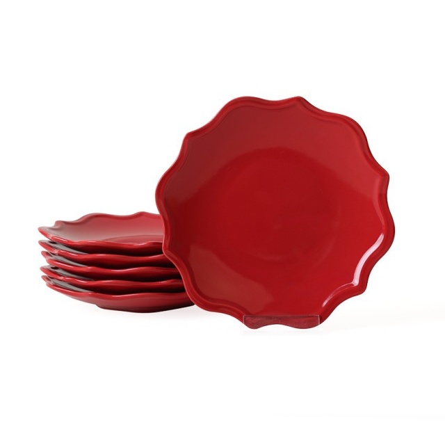 Set 6 farfurii pentru desert rosii in ceramica 20 cm Daho The Home Collection