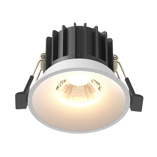 Spot alb din metal cu LED Downlight Round 3 Maytoni