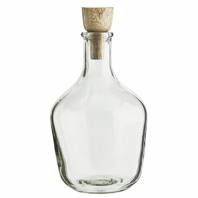 Sticla cu capac maro/transparent din sticla si lemn de mango 12x12 cm Vence Madam Stoltz