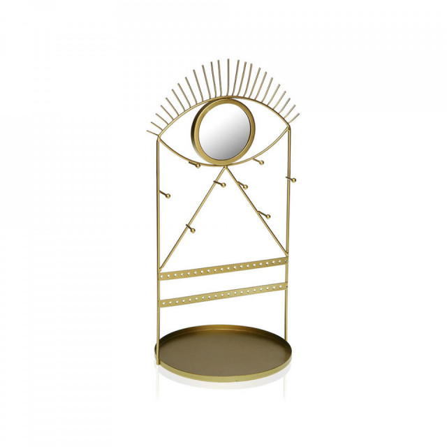 Suport auriu cu oglinda din metal pentru accesorii 38 cm Eye Holder Versa Home