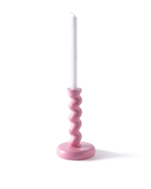 Suport lumanare roz din metal 24 cm Twister Pols Potten