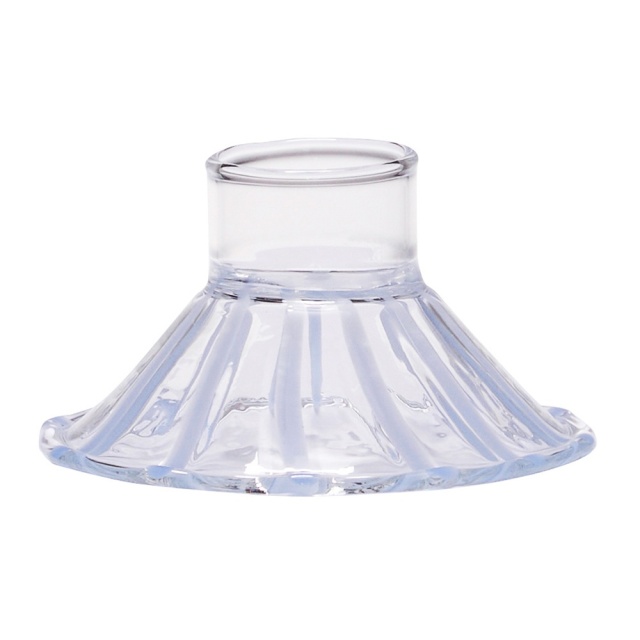 Suport lumanare transparent/albastru deschis din sticla 4 cm Heir Hubsch