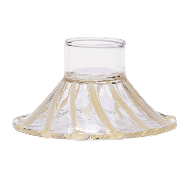Suport lumanare transparent/galben din sticla 4 cm Heir Hubsch