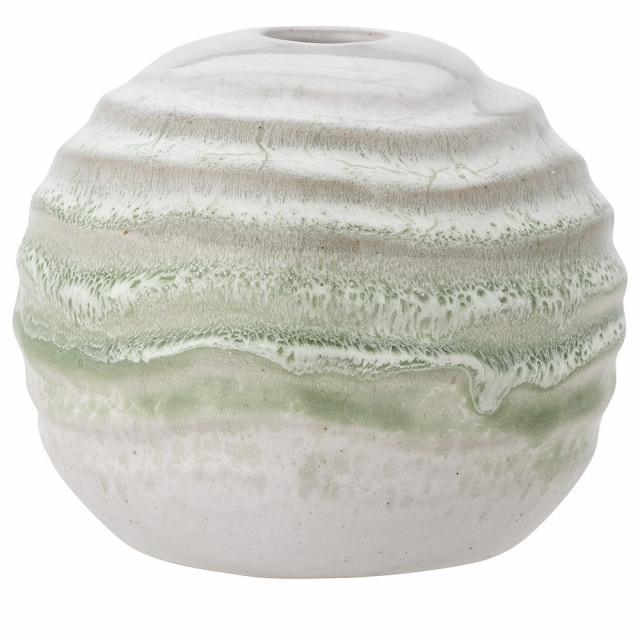 Suport lumanare verde din ceramica 10 cm Pauly Bloomingville