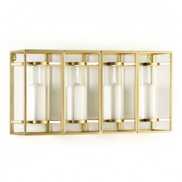 Suport lumanari auriu din metal 31 cm Danay Thai Natura