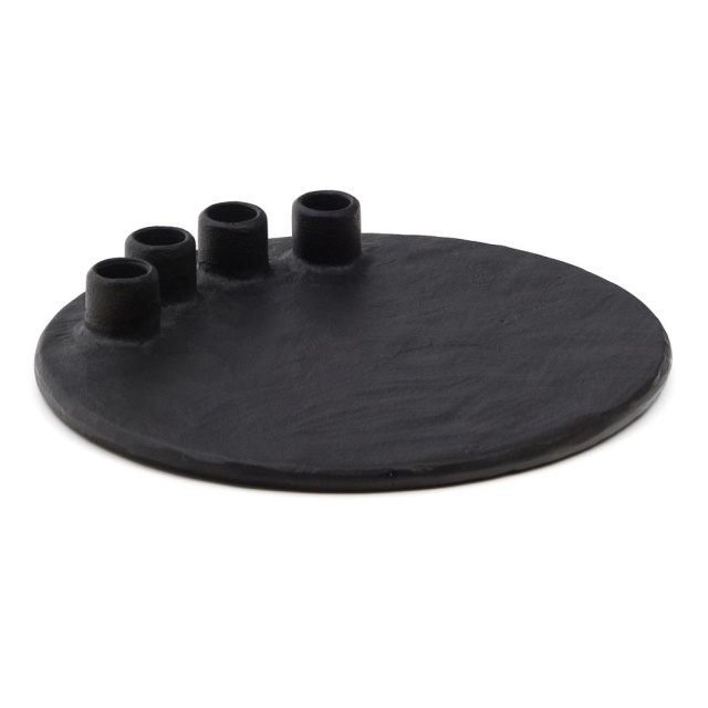 Suport lumanari negru din metal 4 cm Nuvro Kave Home