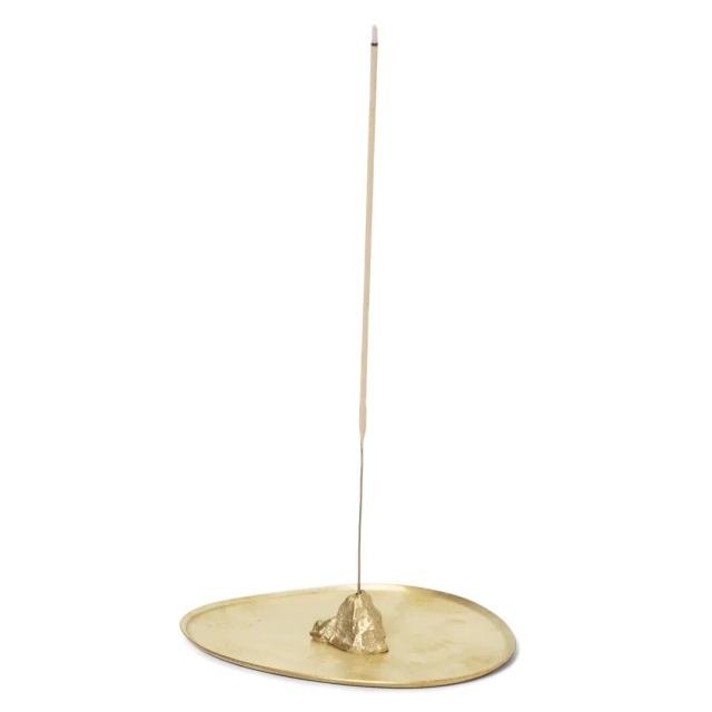 Suport pentru betisor parfumat maro alama din metal Stone Ferm Living