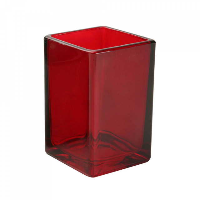 Suport pentru periuta de dinti rosu din sticla 6x10 cm Moz Versa Home