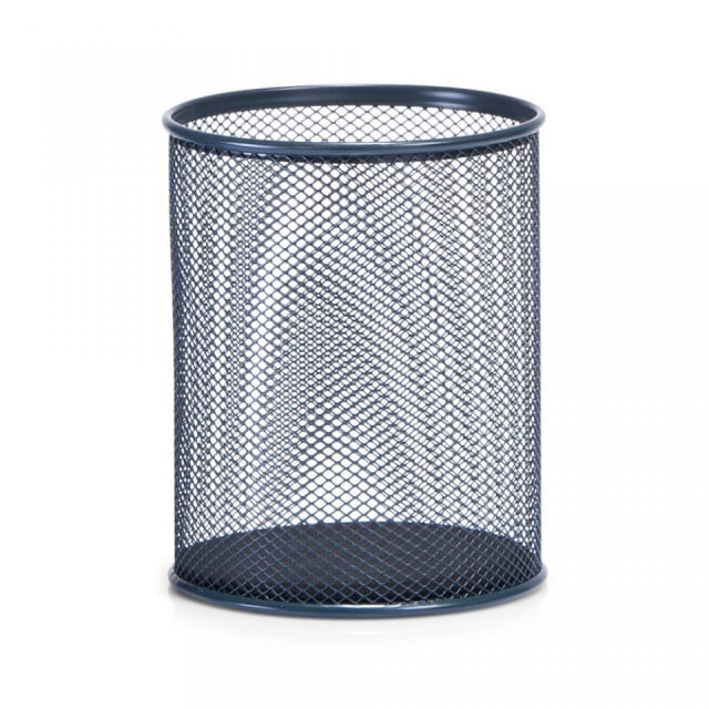 Suport pentru pixuri gri inchis din metal Mesh Round Zeller