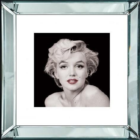 Tablou alb/negru din sticla 50x50 cm Marilyn Ter Halle