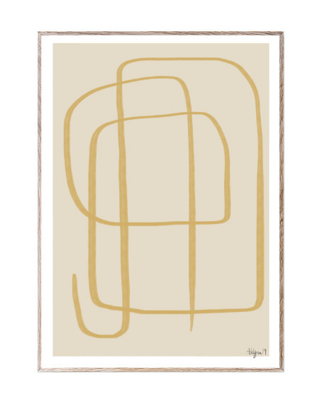 Tablou cu rama din lemn de stejar Different Ways II Yellow Paper Collective