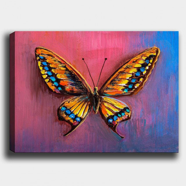 Tablou multicolor din fibre naturale 70x100 cm Butterfly The Home Collection