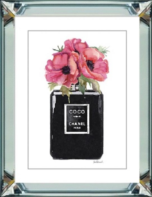 Tablou multicolor din sticla 50x60 cm Coco Black Pink Ter Halle