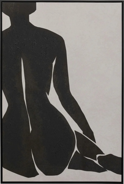 Tablou negru din lemn 70x110 cm Nude Lady Kare