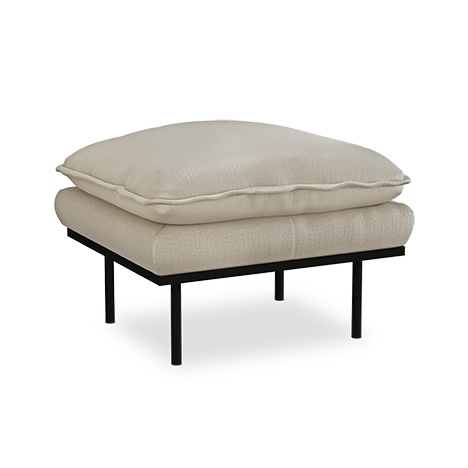 Taburet dreptunghiular ivoriu din textil 65x72 cm Retro Pure HKliving