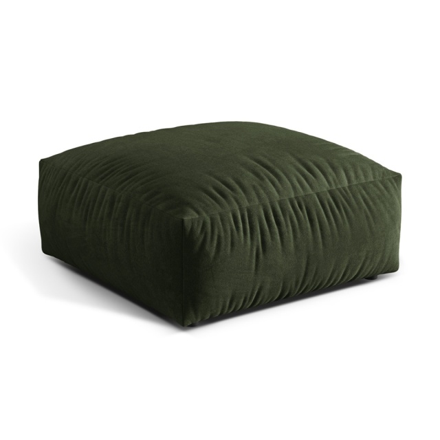 Taburet patrat verde din catifea 106x106 cm Martina Vogue Besolux