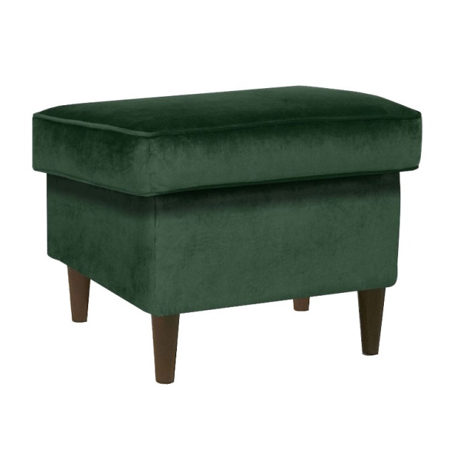 Taburet pentru picioare verde din catifea si lemn 50x50 cm Ron The Home Collection