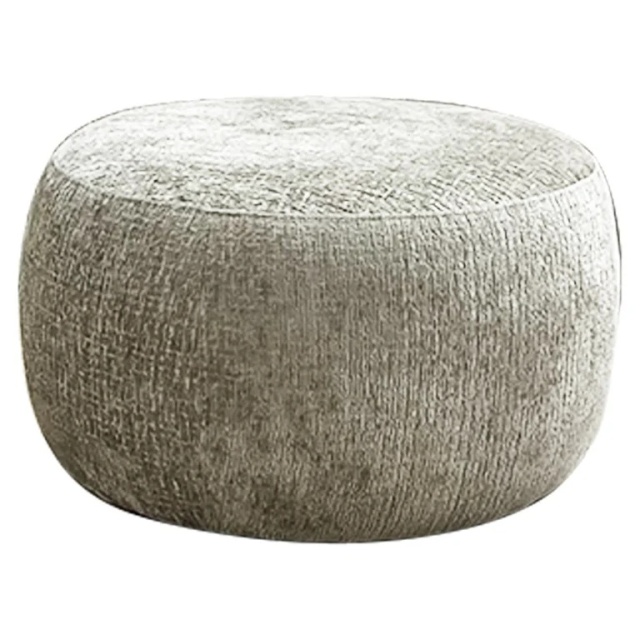 Taburet rotund bej din textil 75 cm Cassie Richmond Interiors