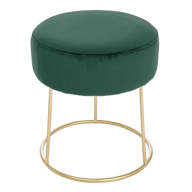 Taburet rotund verde din catifea 35 cm Clarissa Bizzotto