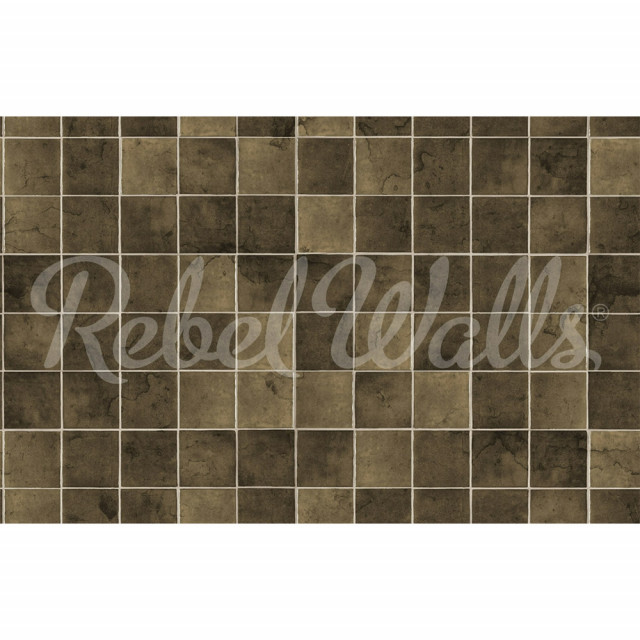 Tapet maro din hartie Tiles Bronzite Rebel Walls