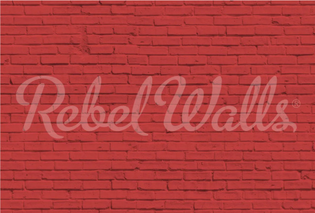 Tapet rosu din hartie cu fibre de nailon Wall of Bricks Rebel Walls